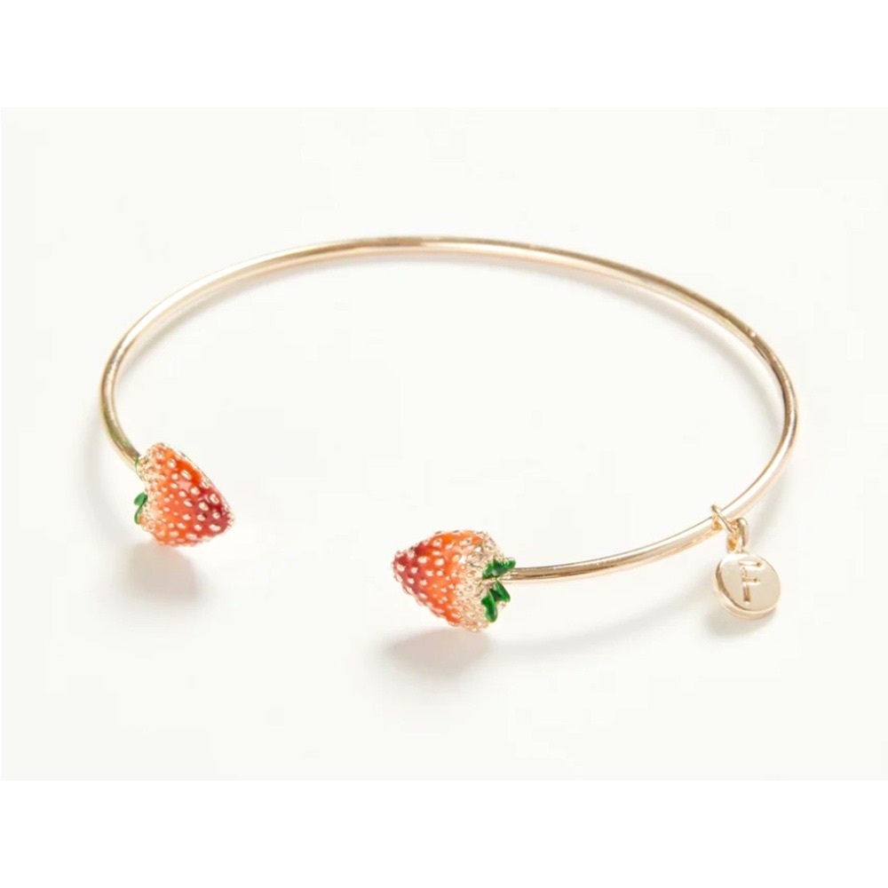 Enamel Strawberry Bangle by Fable England